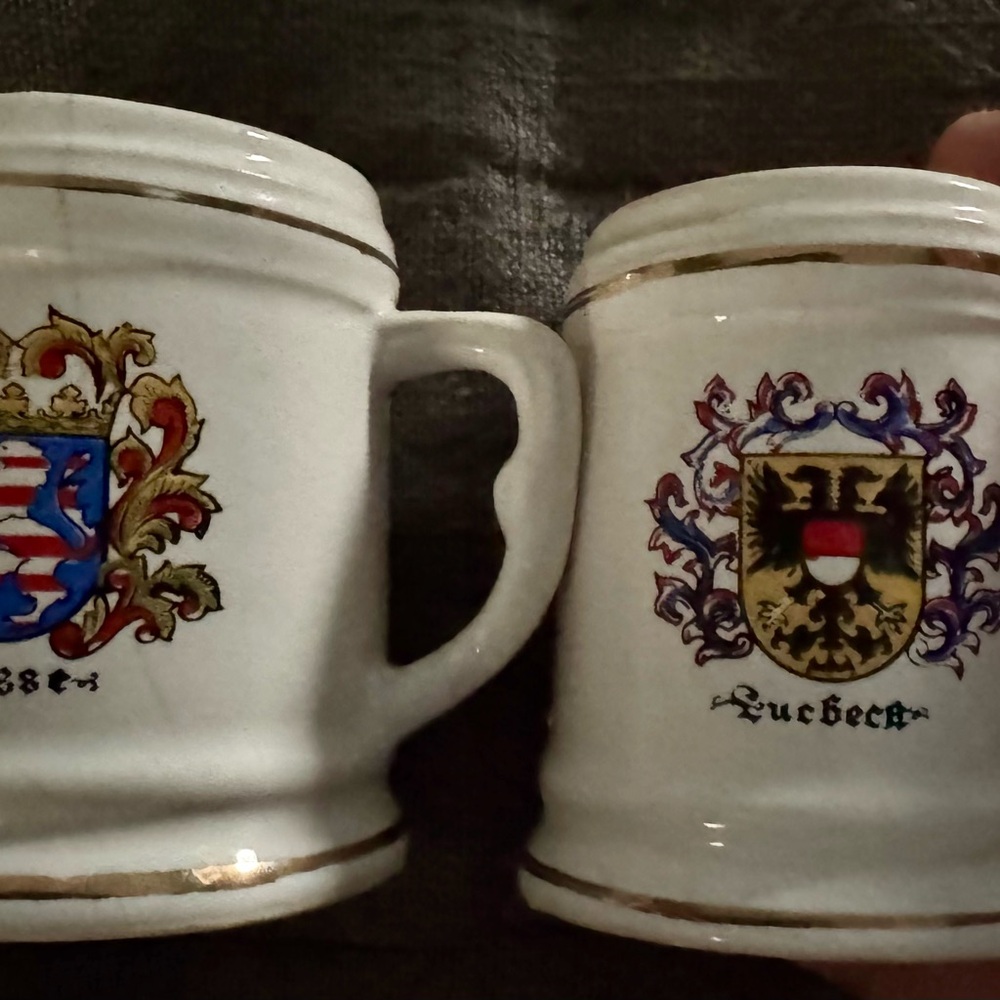 LUEBECK And KESSE SOUVENIR MUG VINTAGE BEER STEIN 2.5 In tall